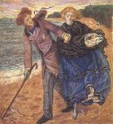 Dante Gabriel Rossetti Writing on the Sand (mk28) oil on canvas